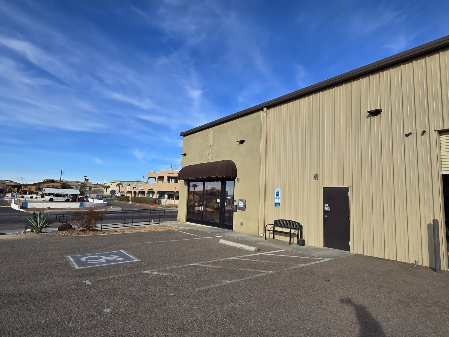 Autoworks entrance with after-hours key drop box